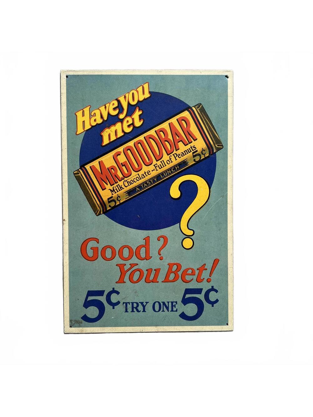 Mr. Goodbar Metal Advertising Sign
